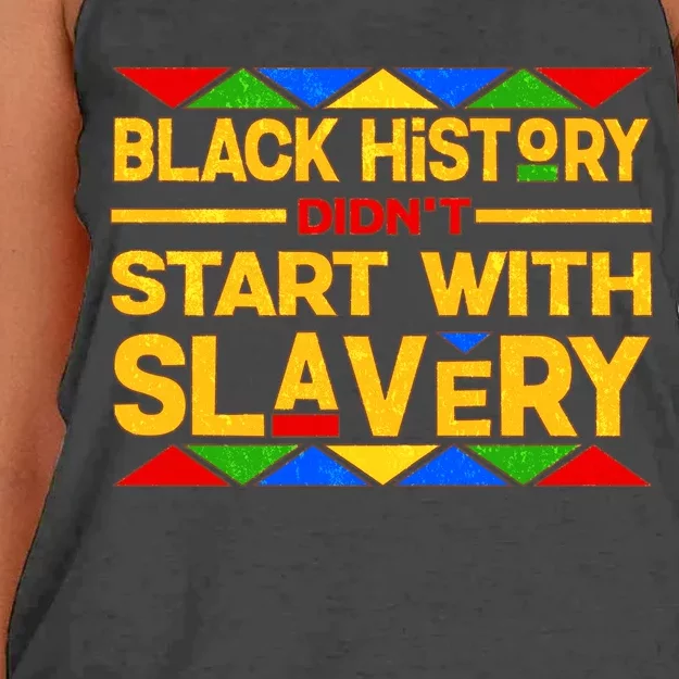 Black History Didn't Start With Slavery Women's Knotted Racerback Tank