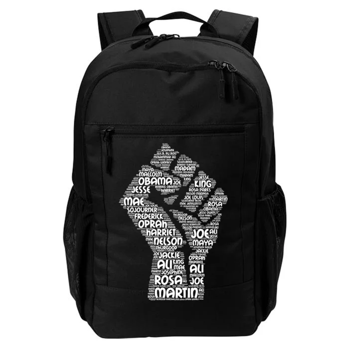 Black History Fist Of Names Tribute Daily Commute Backpack