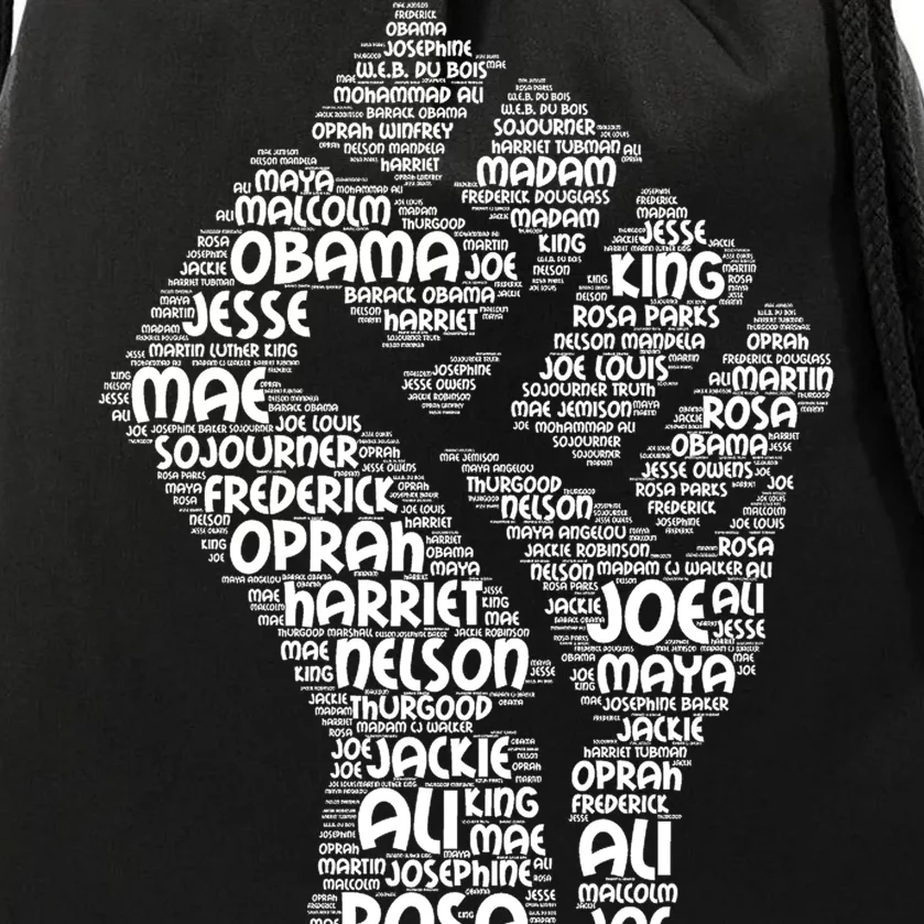 Black History Fist Of Names Tribute Drawstring Bag