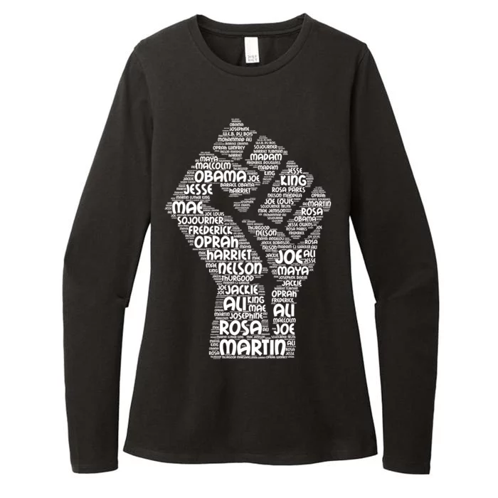 Black History Fist Of Names Tribute Womens CVC Long Sleeve Shirt