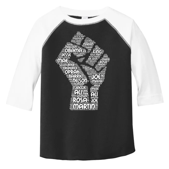 Black History Fist Of Names Tribute Toddler Fine Jersey T-Shirt