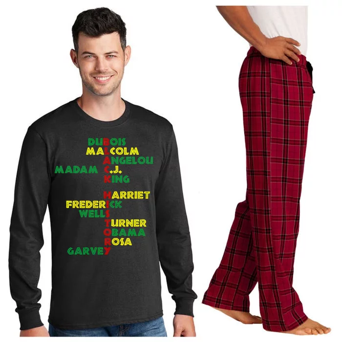 Black History Historic Leaders Proud American Long Sleeve Pajama Set