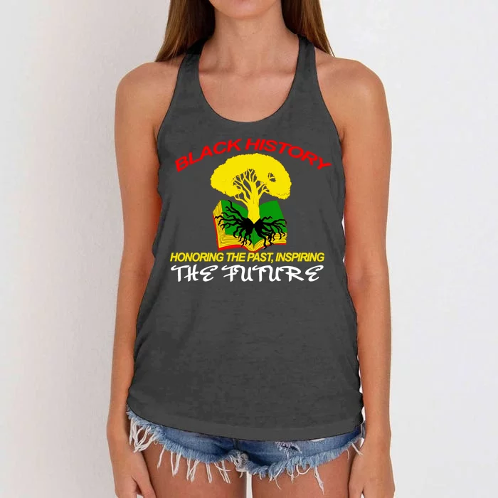 Black History Honoring The Past Inspiring The Future Women's Knotted Racerback Tank