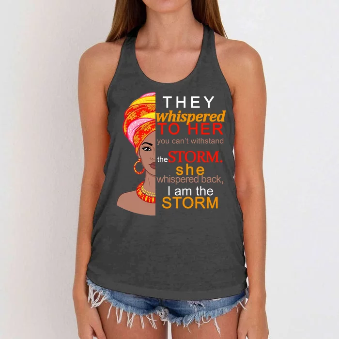 Black History I Am The Storm Women's Knotted Racerback Tank