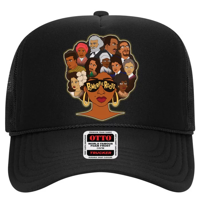 Black History I Love My Powerful Roots High Crown Mesh Trucker Hat