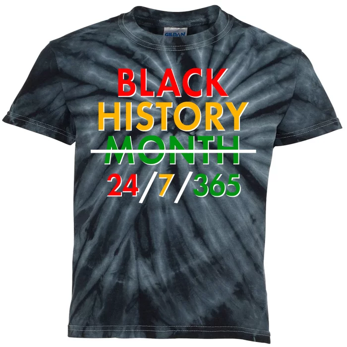 Black History Is 24/7/365 More Than A Month Kids Tie-Dye T-Shirt