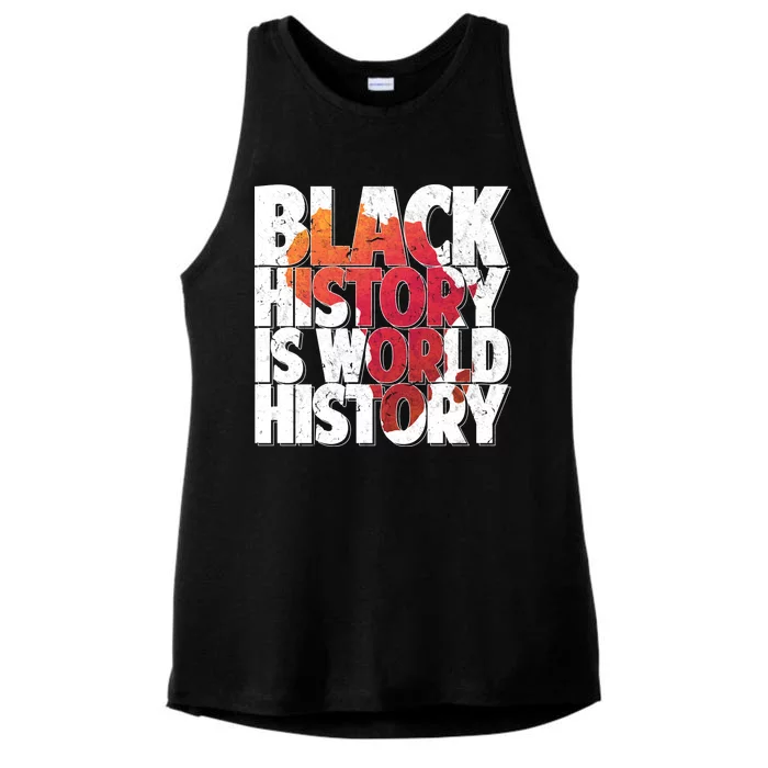 Black History Is World History Ladies Tri-Blend Wicking Tank