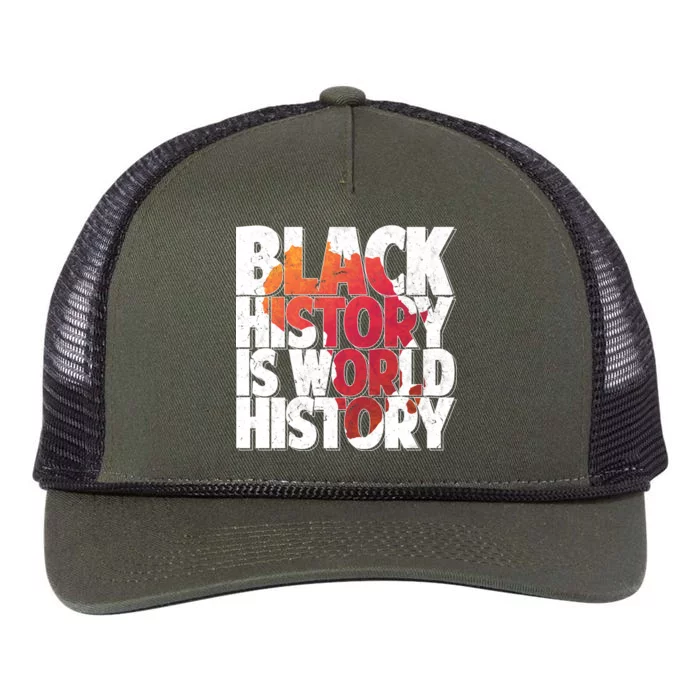 Black History Is World History Retro Rope Trucker Hat Cap