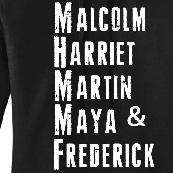 Black History Malcolm Harriet Martin Maya & Frederick Women's Pullover Hoodie