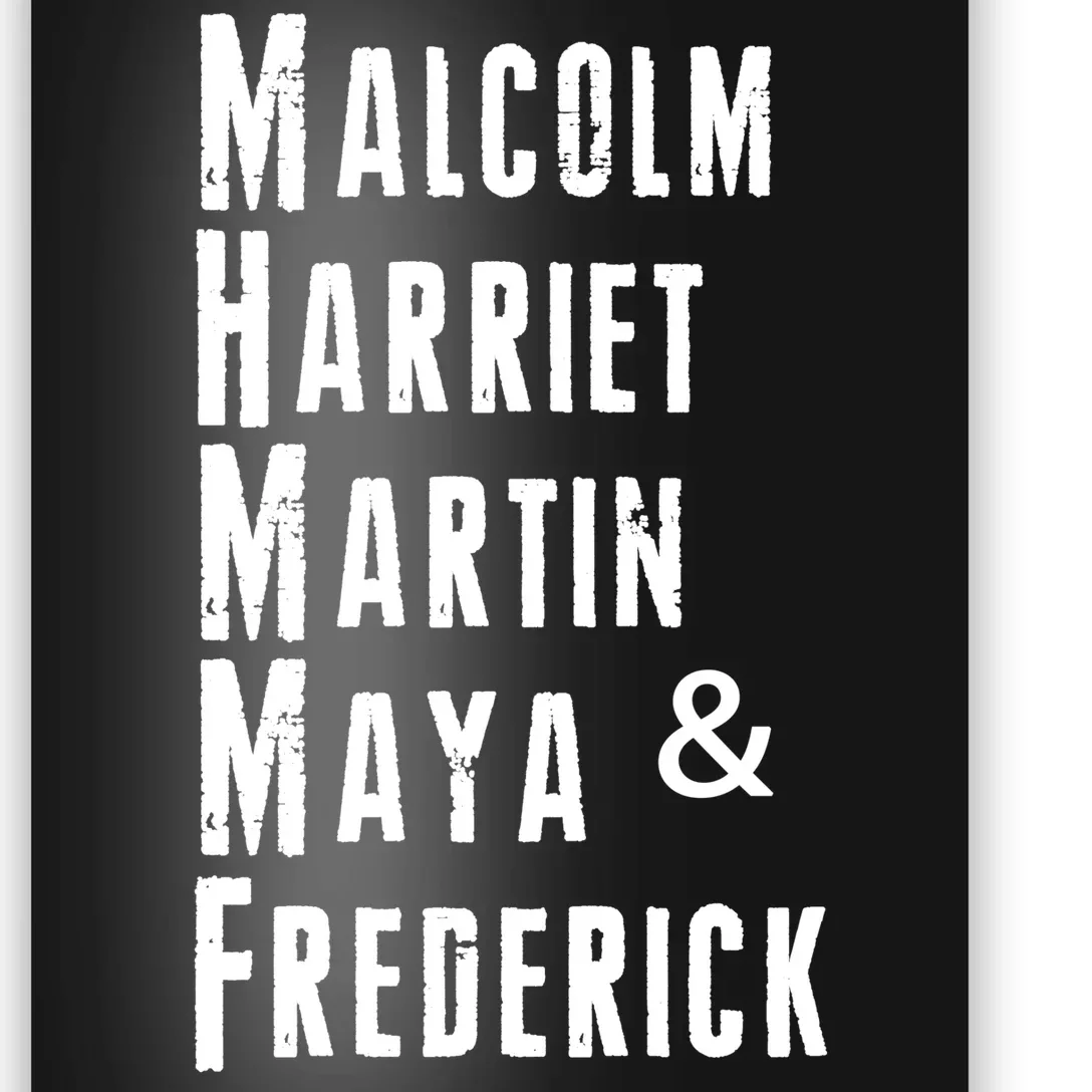 Black History Malcolm Harriet Martin Maya & Frederick Poster