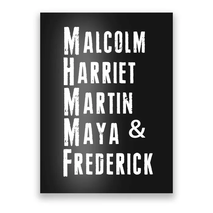 Black History Malcolm Harriet Martin Maya & Frederick Poster