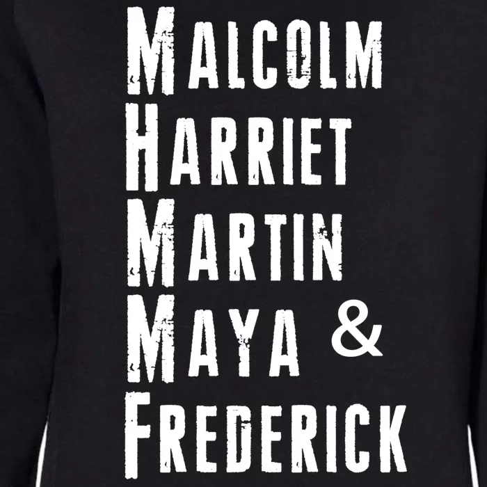 Black History Malcolm Harriet Martin Maya & Frederick Womens California Wash Sweatshirt