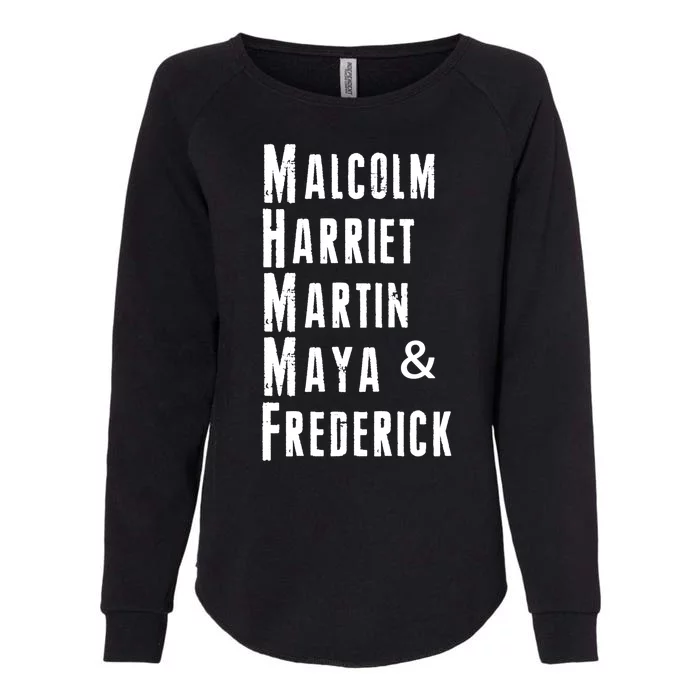 Black History Malcolm Harriet Martin Maya & Frederick Womens California Wash Sweatshirt