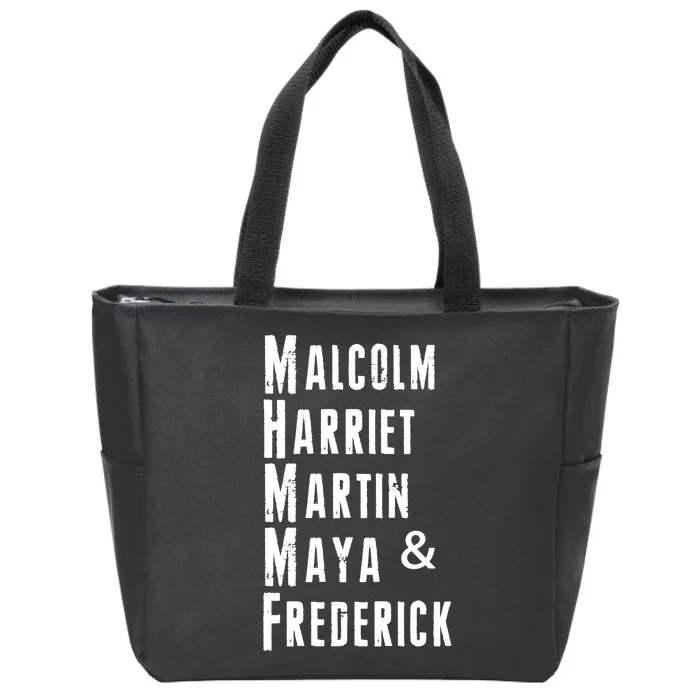 Black History Malcolm Harriet Martin Maya & Frederick Zip Tote Bag