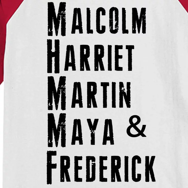 Black History Malcolm Harriet Martin Maya & Frederick Kids Colorblock Raglan Jersey