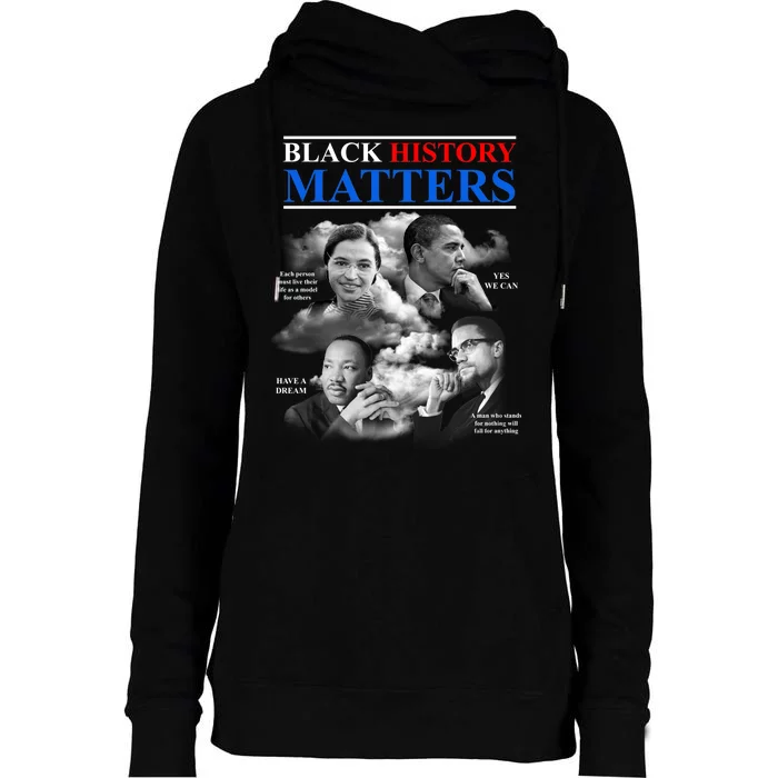 Black History Matters Womens Funnel Neck Pullover Hood