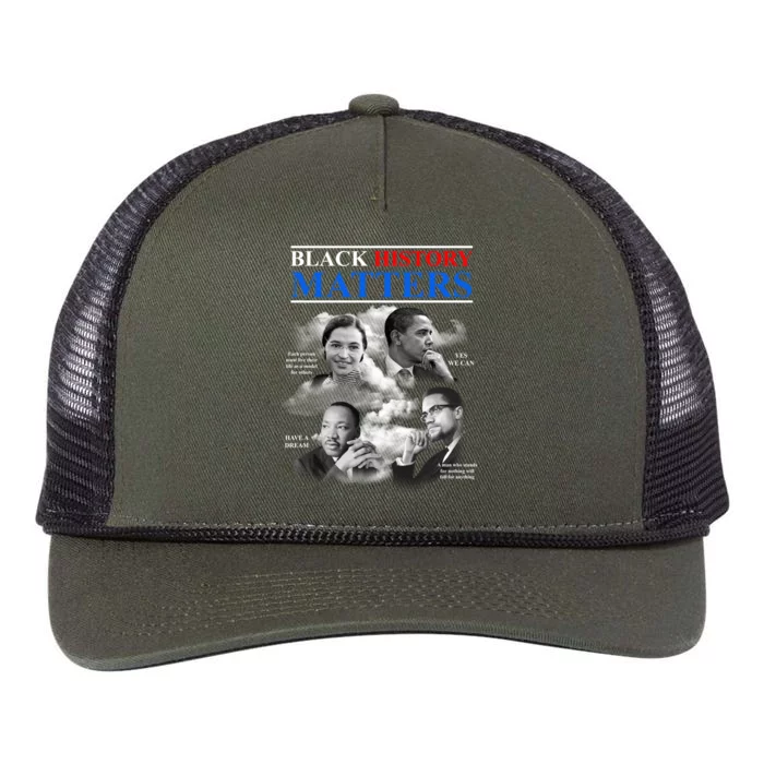 Black History Matters Retro Rope Trucker Hat Cap