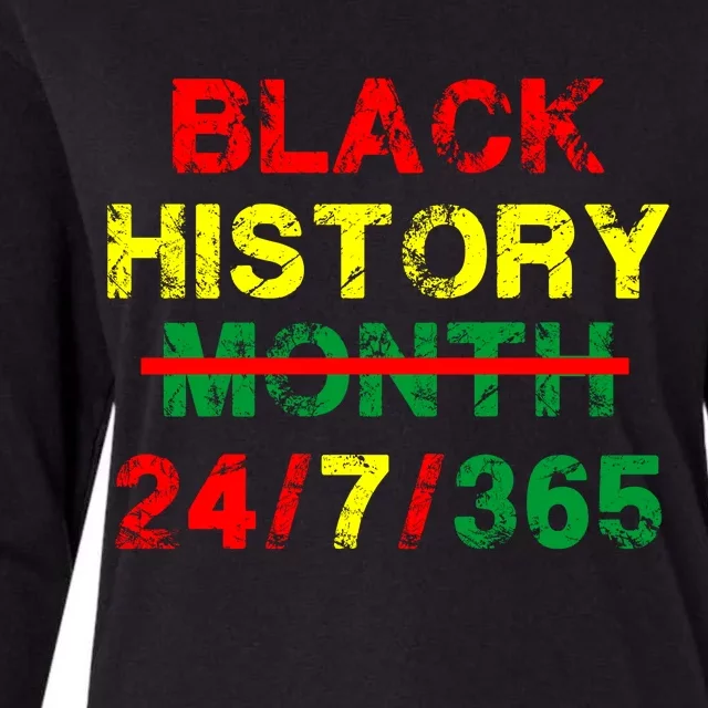 Black History Month 24/7/365 African Melanin Womens Cotton Relaxed Long Sleeve T-Shirt