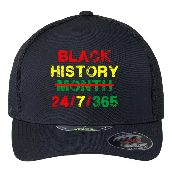 Black History Month 24/7/365 African Melanin Flexfit Unipanel Trucker Cap