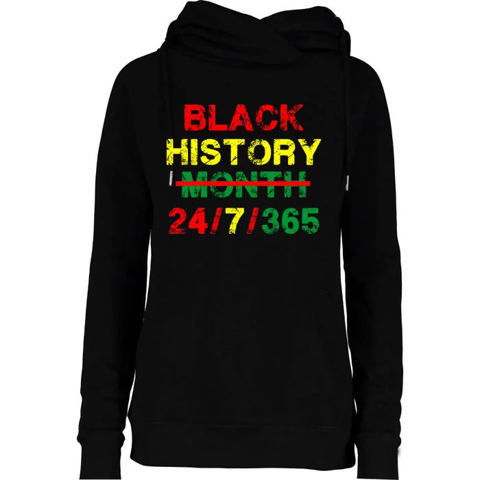 Black History Month 24/7/365 African Melanin Womens Funnel Neck Pullover Hood