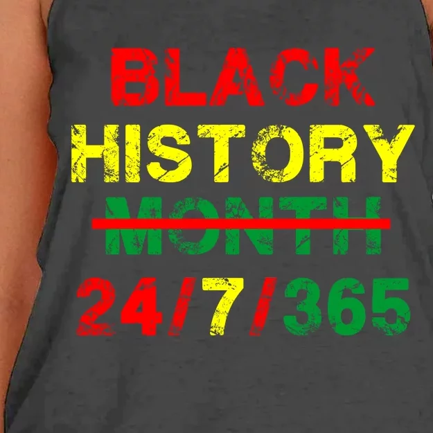 Black History Month 24/7/365 African Melanin Women's Knotted Racerback Tank