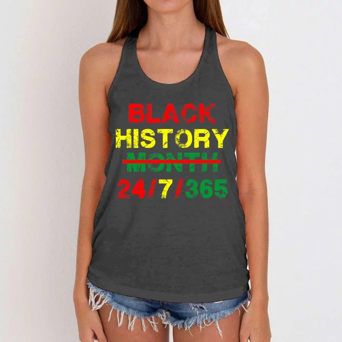 Black History Month 24/7/365 African Melanin Women's Knotted Racerback Tank