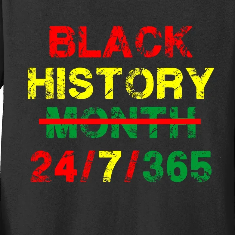 Black History Month 24/7/365 African Melanin Kids Long Sleeve Shirt