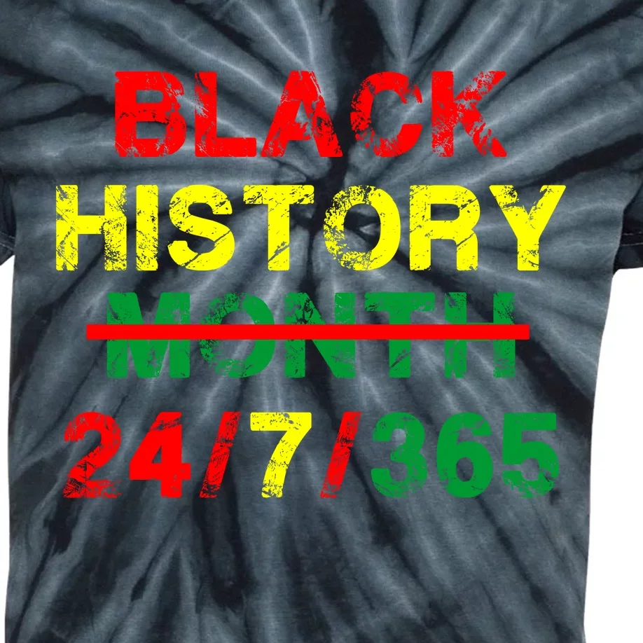 Black History Month 24/7/365 African Melanin Kids Tie-Dye T-Shirt