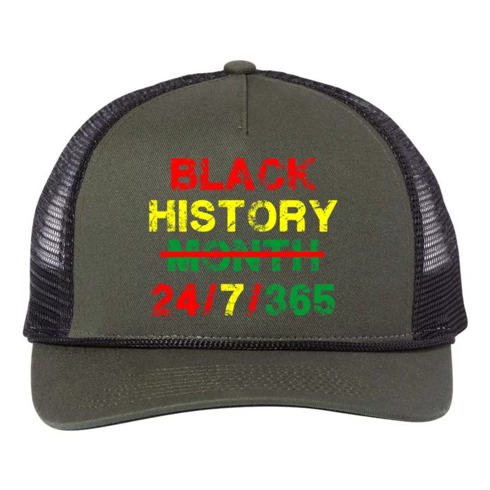 Black History Month 24/7/365 African Melanin Retro Rope Trucker Hat Cap