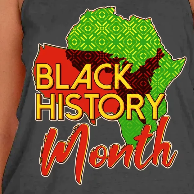 Black History Month Africa Women's Knotted Racerback Tank