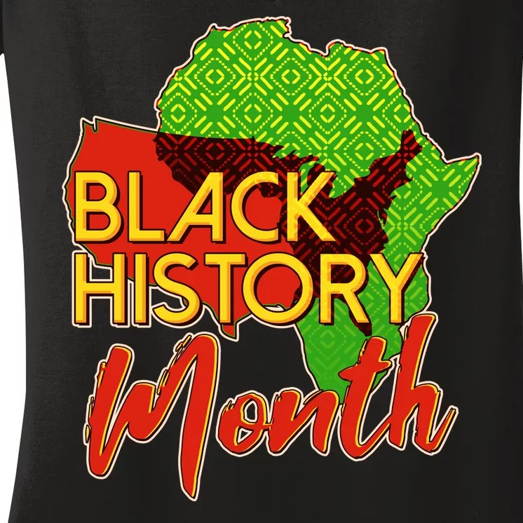 Black History Month Africa Women's V-Neck T-Shirt