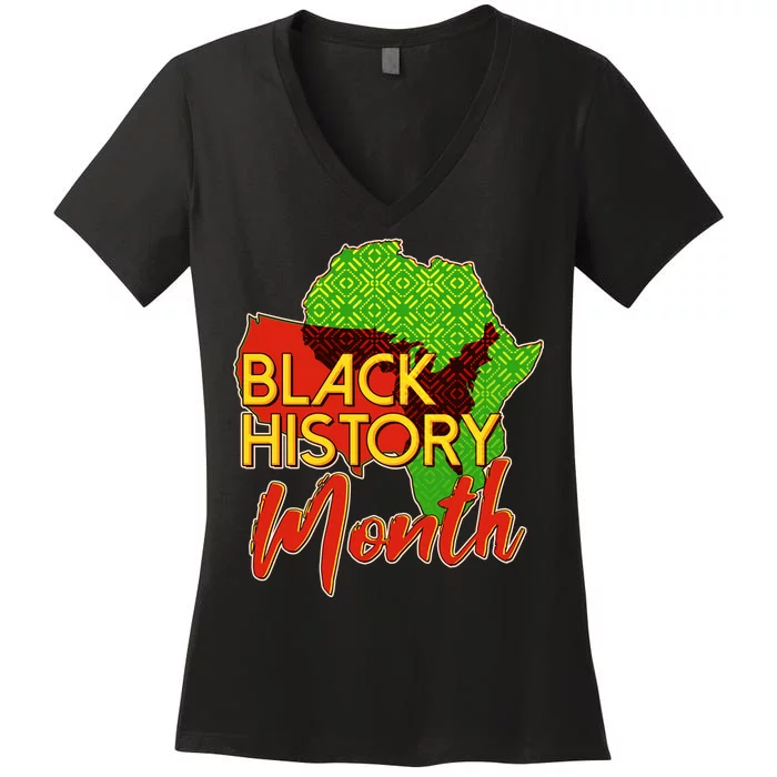 Black History Month Africa Women's V-Neck T-Shirt