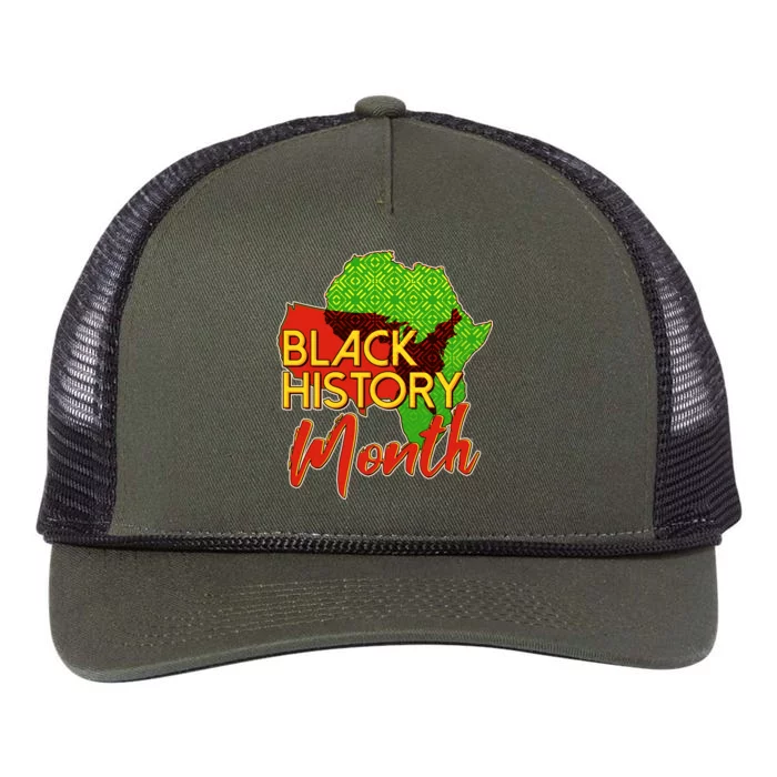 Black History Month Africa Retro Rope Trucker Hat Cap