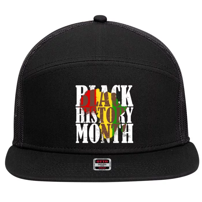 Black History Month Africa Paint Splat 7 Panel Mesh Trucker Snapback Hat