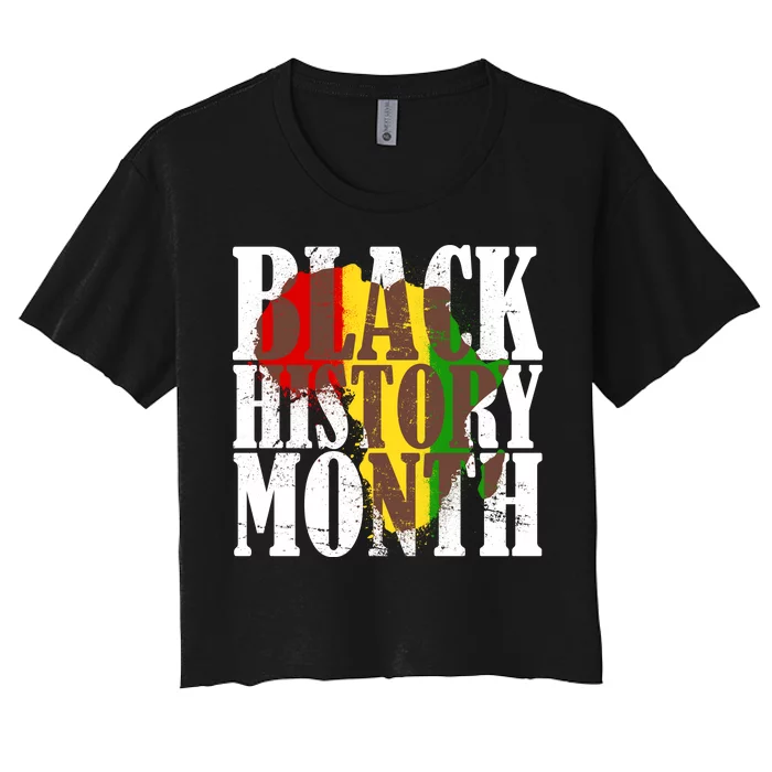 Black History Month Africa Paint Splat Women's Crop Top Tee