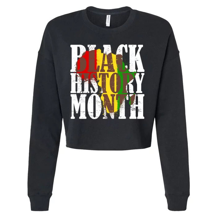 Black History Month Africa Paint Splat Cropped Pullover Crew