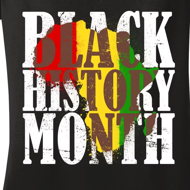 Black History Month Africa Paint Splat Women's V-Neck T-Shirt