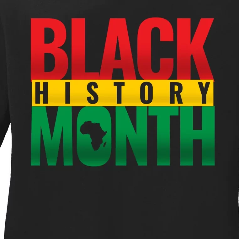 Black History Month African design Ladies Long Sleeve Shirt