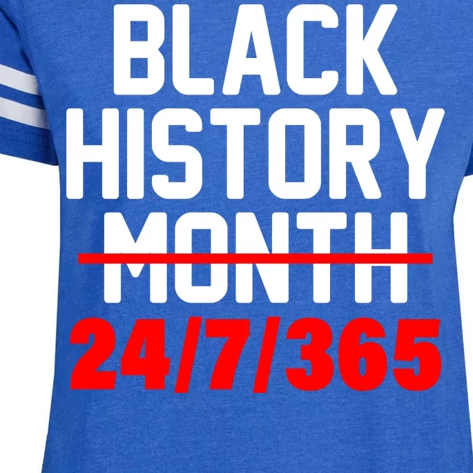 Black History Month All Year Enza Ladies Jersey Football T-Shirt