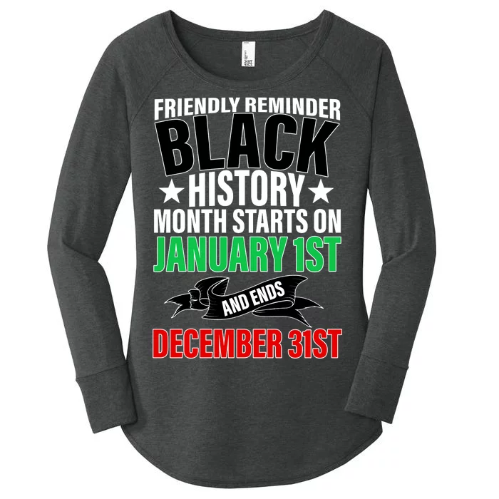 Black History Month All Year Long Women's Perfect Tri Tunic Long Sleeve Shirt