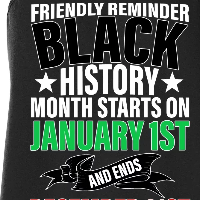 Black History Month All Year Long Women's Racerback Tank