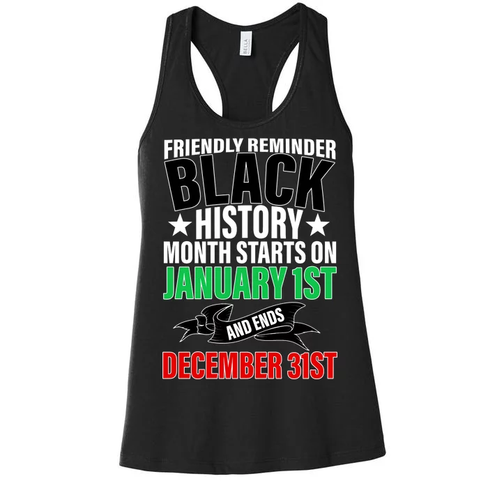 Black History Month All Year Long Women's Racerback Tank