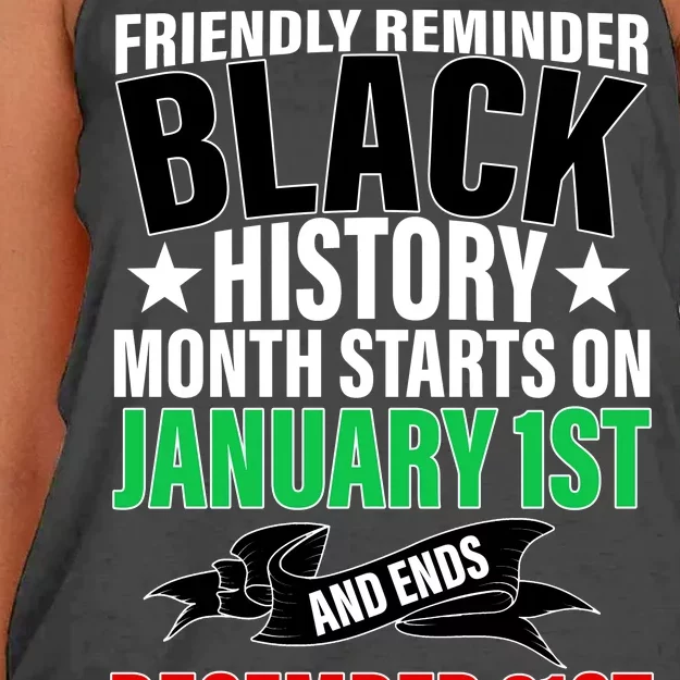 Black History Month All Year Long Women's Knotted Racerback Tank