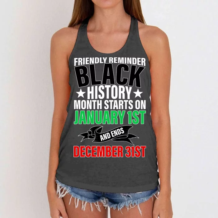 Black History Month All Year Long Women's Knotted Racerback Tank