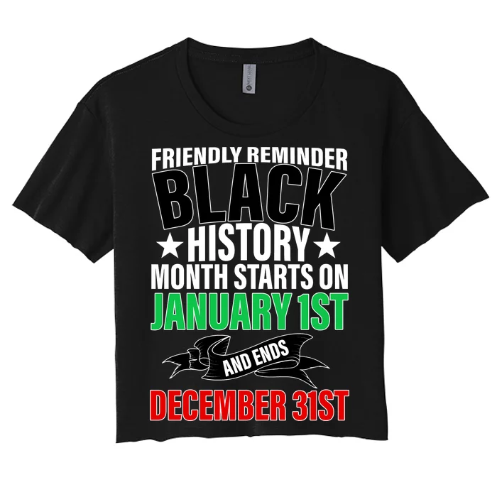 Black History Month All Year Long Women's Crop Top Tee