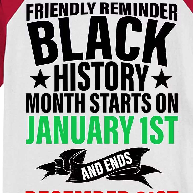 Black History Month All Year Long Kids Colorblock Raglan Jersey