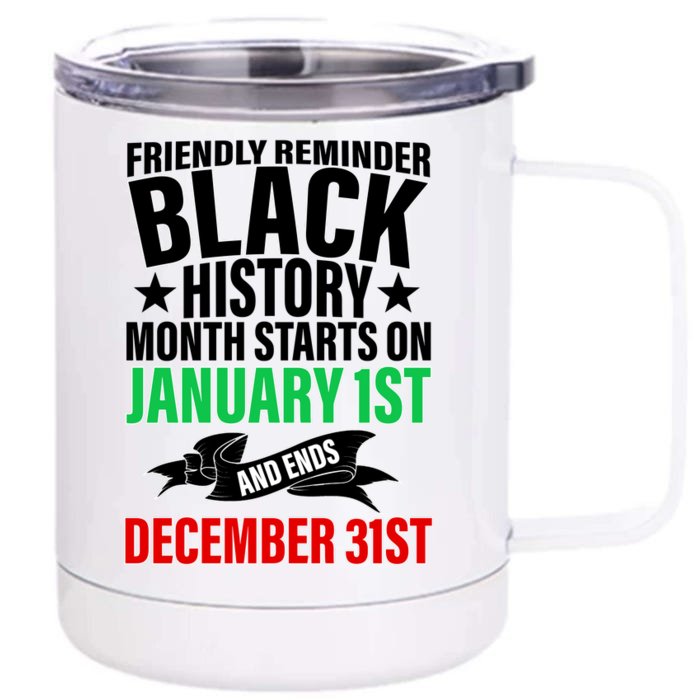 Black History Month All Year Long Front & Back 12oz Stainless Steel Tumbler Cup