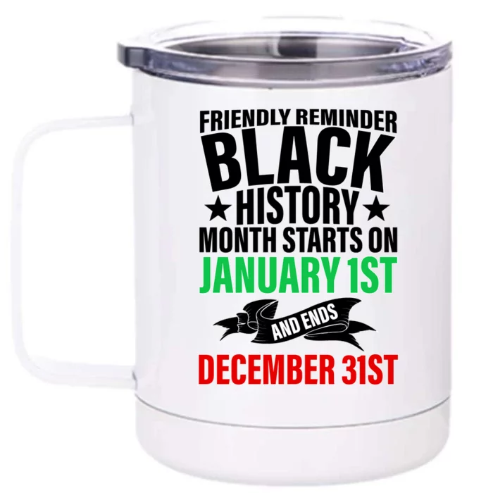 Black History Month All Year Long Front & Back 12oz Stainless Steel Tumbler Cup