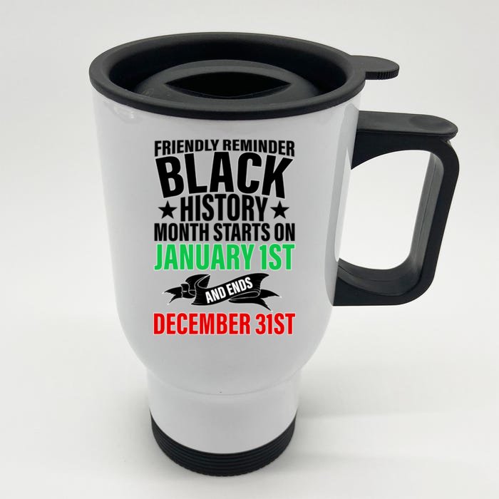 Black History Month All Year Long Front & Back Stainless Steel Travel Mug