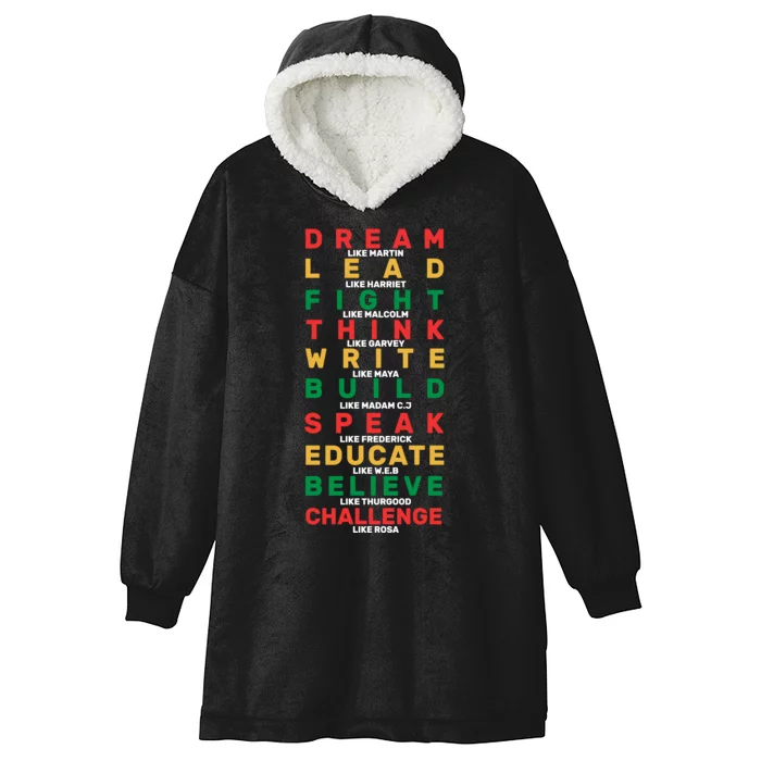 Black History Month Famous Figure Hooded Wearable Blanket